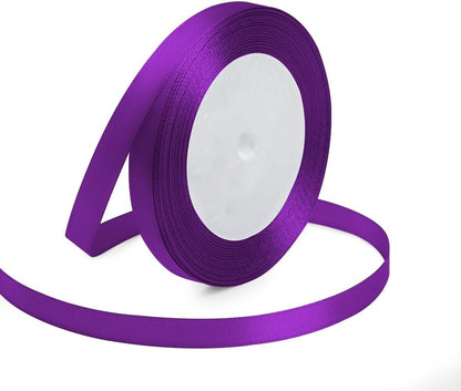 KMER LIFE 3/8 Inches x 25 Yards Purple Satin Ribbon Solid Fabric Ribbons for Crafts, Wedding Decor, DIY Hair Accessories, Sewing, Gift Package Wrapping, Valentine's Day Bouquet and More - Crafty Corner