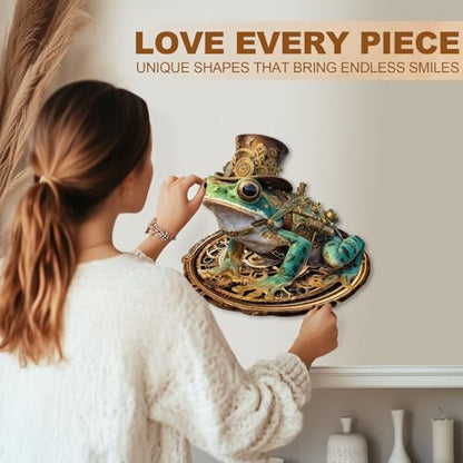 Steam Hopper Frog Puzzles Adults Gifts for Women Men Wooden 210 Pieces 13.4 x 13.0in