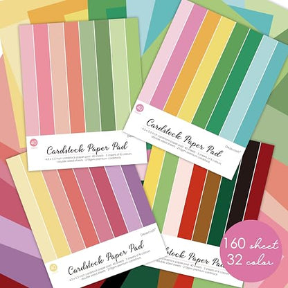 160 Sheets 4.5"x5.5" Color Printed Cardstock Variety Pack (36 Pack)