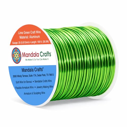 20 Gauge Lime Green Anodized Aluminum Craft Wire (100 Foot)