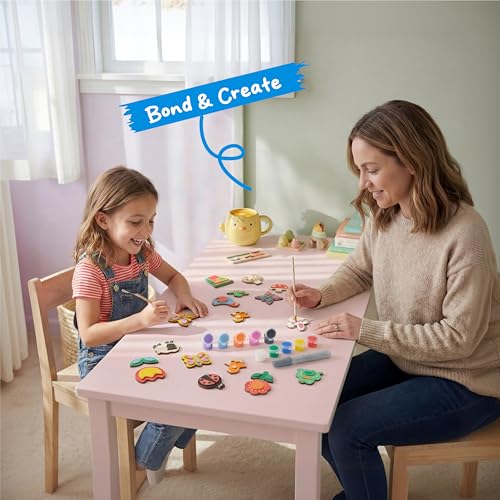 12 Wooden Magnet Creativity Arts & Crafts Painting Kit for Kids (12 Count)