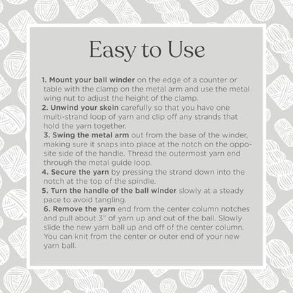 Yarn Ball Winder for Knitting and Crocheting