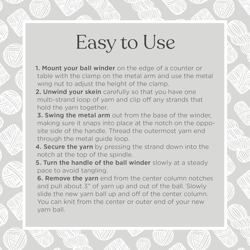 Yarn Ball Winder for Knitting and Crocheting