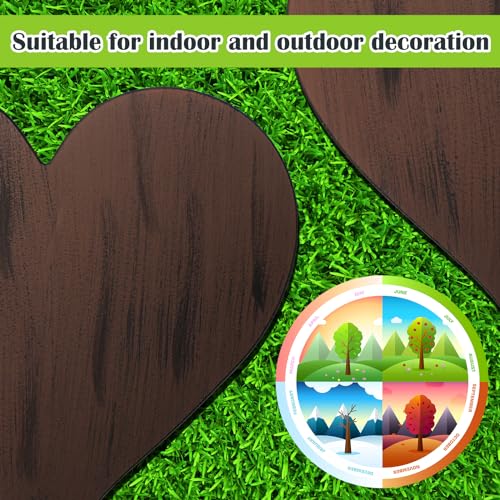 3 Pcs Heart Garden Stepping Stones Brown Cast Iron Stepping Stones Rustic Style Outdoor Stones for Garden Walkway Outside Decorative Decor