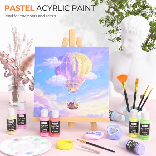 24 Colors Pastel Acrylic Paint Set (48 Fl Oz)
