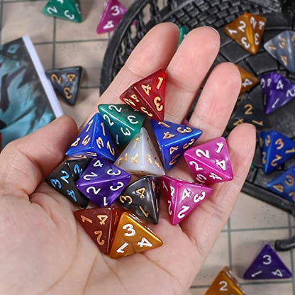 100pcs D4 Dice Set for Dungeon and Dragons (100 Count)