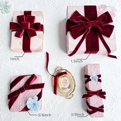 Vintage Burgundy Velvet Ribbon