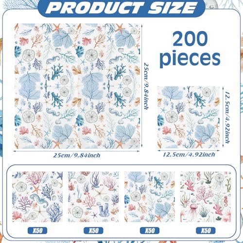 200 Pieces Summer Marine Life Paper Napkins 2 (200 Count)