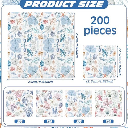 200 Pieces Summer Marine Life Paper Napkins 2 (200 Count)