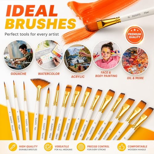 Paint Brush Set 15 pc with Pop (15 Count)