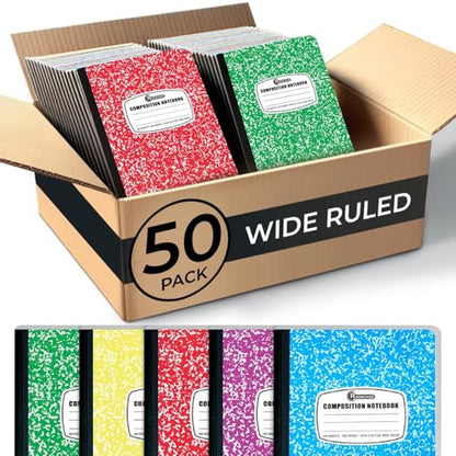 50 Pack Bulk Composition Notebooks (50 Count)