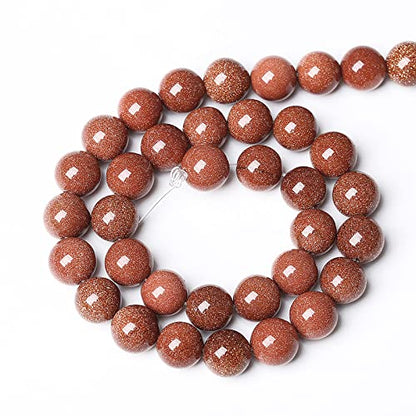 32pcs 12mm Natural Gold Sandstone Beads Gemstone Round Loose Beads for Jewelry Making DIY Bracelet Necklace 15“ (16 Count)