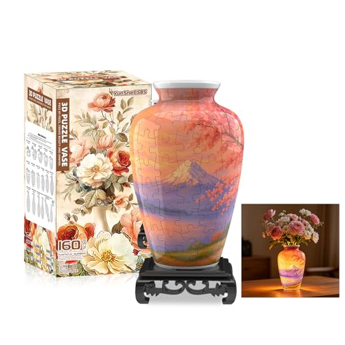 3D Puzzle Vase for Adults with 120 Plastic Pieces (120 Count)