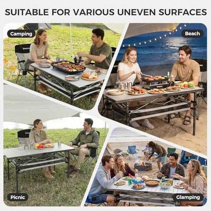 Oversized 53.5" Camping Table with Storage