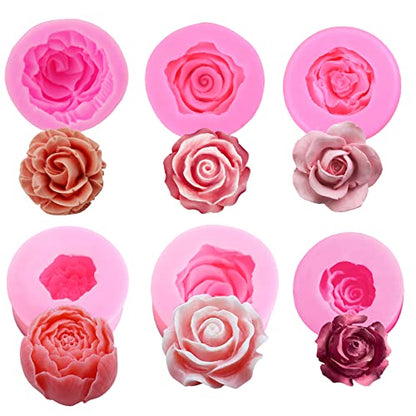 6 Pcs Flower Silicone Molds Set (6 Count)