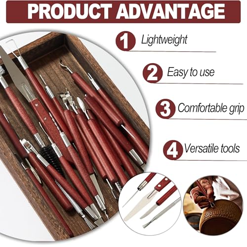 22 Piece Clay Sculpting Tools Set Perfect for Polymer Air Dry Modeling Clay Beginners & Professionals Ideal for DIY Pottery & Ceramics Tools for Clay Sculpey Sculpting & Crafting