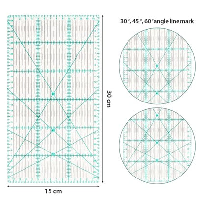 15 x 30cm Sewing Acrylic Ruler Anti