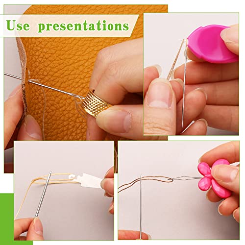 51Pcs Needle Threader Tool Set 9 Types Needle Threader with Thimbles