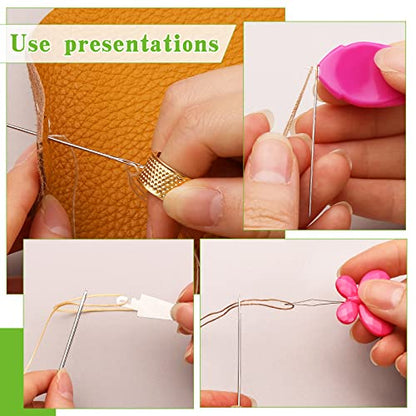 51Pcs Needle Threader Tool Set 9 Types Needle Threader with Thimbles