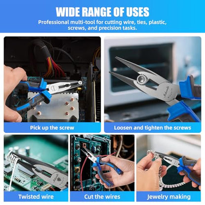 Needle Nose Pliers 6.5" Long Nose Pliers for Wire Bending