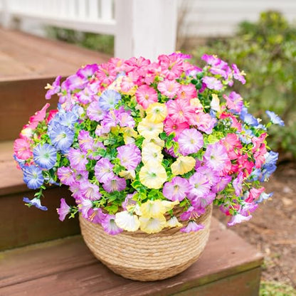 Artificial Flowers Fake Plants for Outdoors Decoration (12 Count)