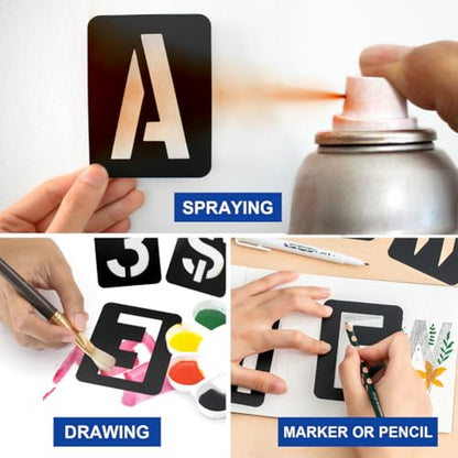 42 Pcs 3 Inch Alphabet Letter Stencils Symbol Numbers Stencils (42 Count)