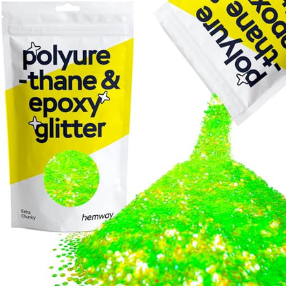 Resin Glitter Fluorescent Green 100g Extra Chunky (3.5274 Ounce)