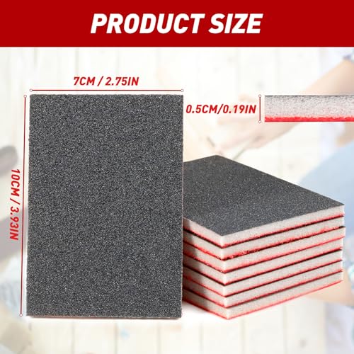 24 PCS Sanding Sponge Block 400 Grit Wet Dry Sandpaper for Wood Metal