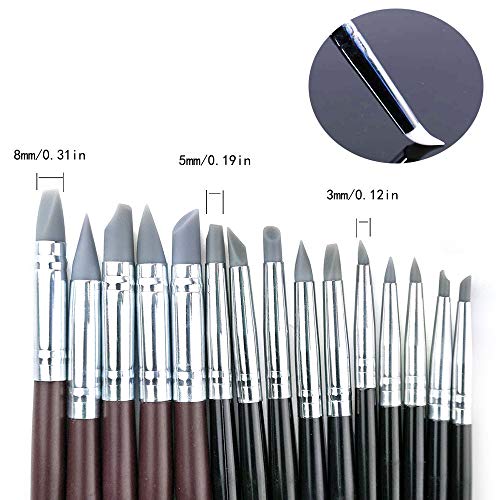 20Pcs Silicone Clay Sculpting Tool Clay Shaping Modeling Wipe Out Tools (20 Count)