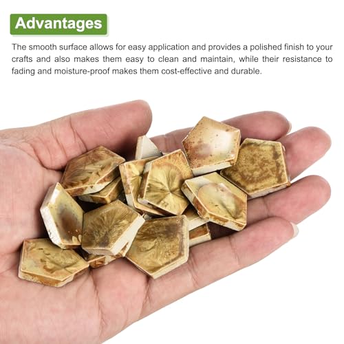 100g Ceramic Mosaic Tiles for Crafts Polygon Brown for Mosaic