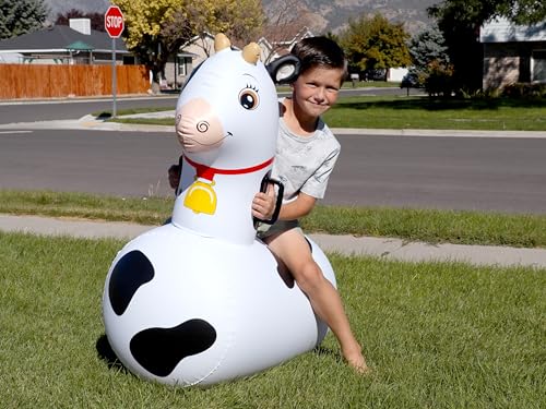 Hop N Go Inflatable Bouncy Cow Riding