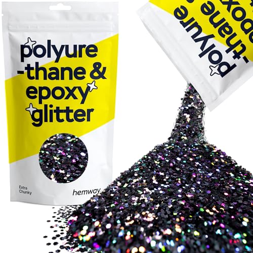Resin Glitter Black Holographic 100g Extra Chunky (3.5 Ounce)