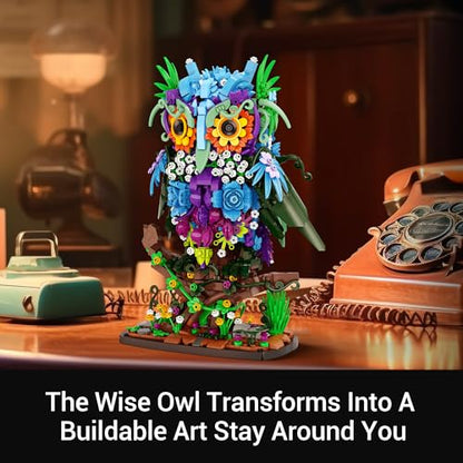 Flower Owl Building Sets for Adults Women