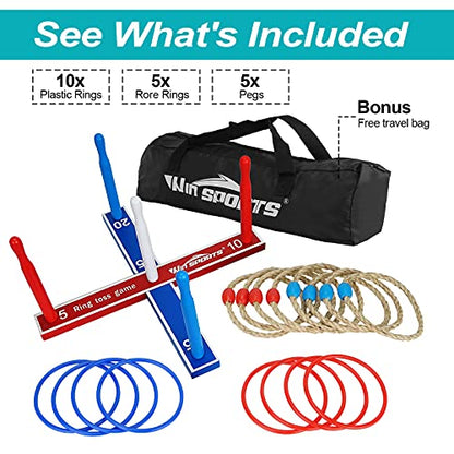 Premium Wooden Ring Toss Game Set