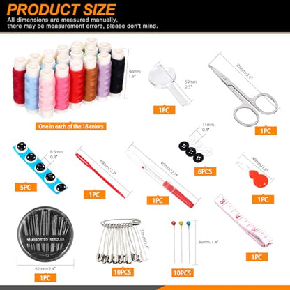 86Pcs Sewing Kit With Portable Bag (86 Count)