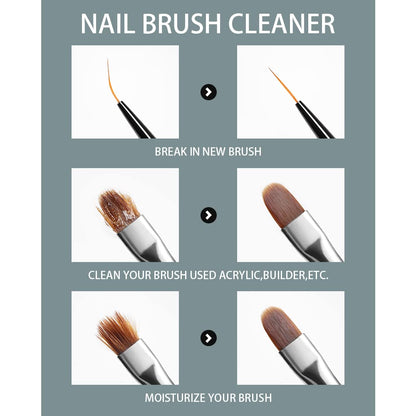 Aijimei Acrylic Nail Brush Cleaner - Liquid Paint Brush Cleaner for Nails Artists (250ml/8.5 FL.OZ)