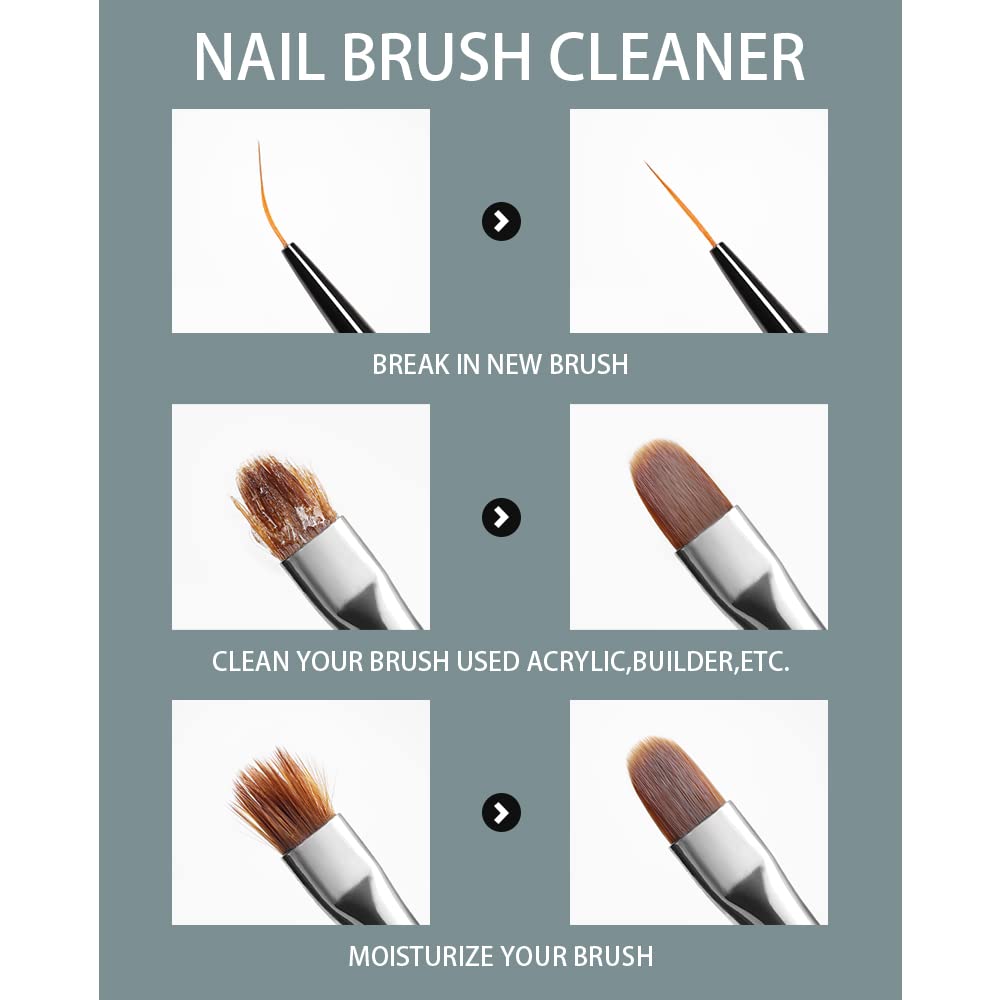 AIJIMEI Acrylic Nail Brush Cleaner Acrylic Brush Cleaners Liquid Acrylic Paint Brush Cleaner Nails Artist Acrylic 120ml/4 FL.OZ