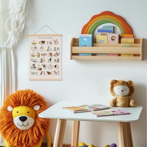 Cute Animal Number Chart Alphabet Poster Hanger