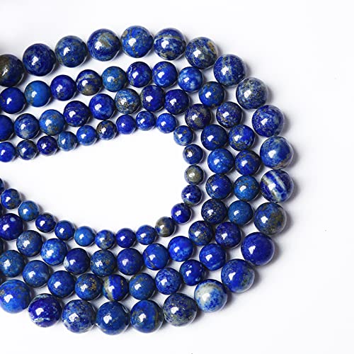 AAA+ Natural Lapis Lazuli Gemstone Beads 12mm 32PCS Round Loose Stone Beads for Jewelry Making DIY Bracelet Necklace Earring Gift (16 Count)