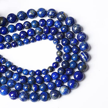 AAA+ Natural Lapis Lazuli Gemstone Beads 12mm 32PCS Round Loose Stone Beads for Jewelry Making DIY Bracelet Necklace Earring Gift (16 Count)