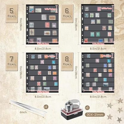 Stamp Collecting Album Binder Kit for Collectors (23 Count)