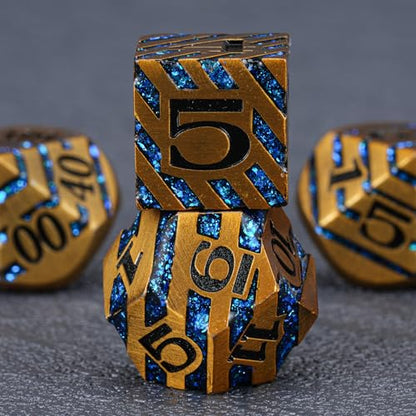 Premium Inlay Metal Dice Set