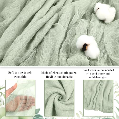 Halloween Cheese Cloth 35.43 x 393.7 Inch Sage Green Cheesecloth Roll for Crafts Large Cotton Muslin Gauze Fabric for Halloween Outdoor & Indoor Spooky Decoration