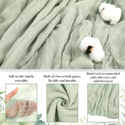 Halloween Cheese Cloth 35.43 x 393.7 Inch Sage Green Cheesecloth Roll for Crafts Large Cotton Muslin Gauze Fabric for Halloween Outdoor & Indoor Spooky Decoration