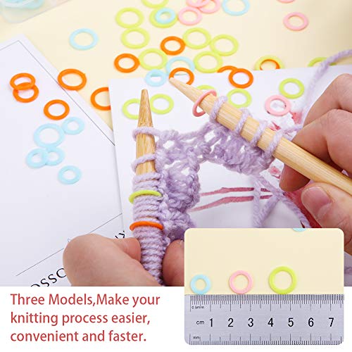Stitch Markers 220pcs Crochet Knitting Stitch Marker Rings S (220 Count)