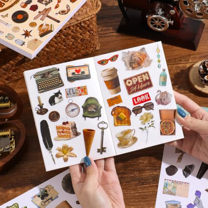 1000Pcs+ Vintage Sticker Book