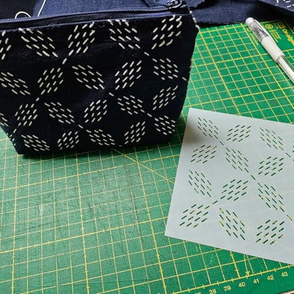 Sashiko Stencil Embroidery Stencils for Crafts Reusable 8"x6"