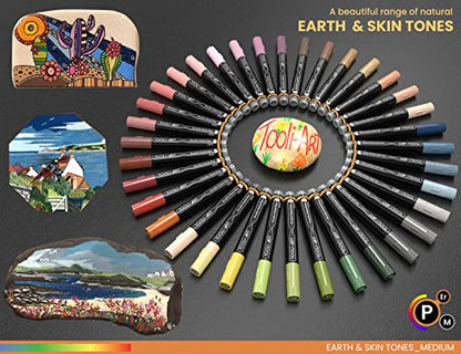 36 Acrylic Paint Pens Skin and Natural Earth Tone Marker Set For Rock Painting (36 Count)