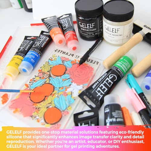 Acrylic Paint for Gel Plate Printing Perfect Transfer Acrylic Paint Gel Printing Supplies (9.5 Fl Oz)