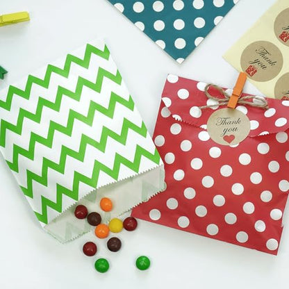 200 Pcs Rose Gold Candy Buffet Bags Small Cookie Bags Polka Dot Paper Treat Bag for Wedding Birthday Party